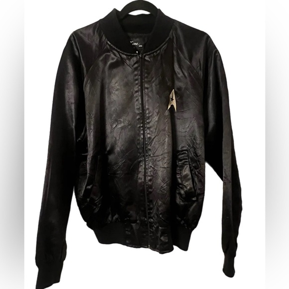Official Black Star Trek Jacket With Yellow Embroidered Logo Large - Picture 1 of 5